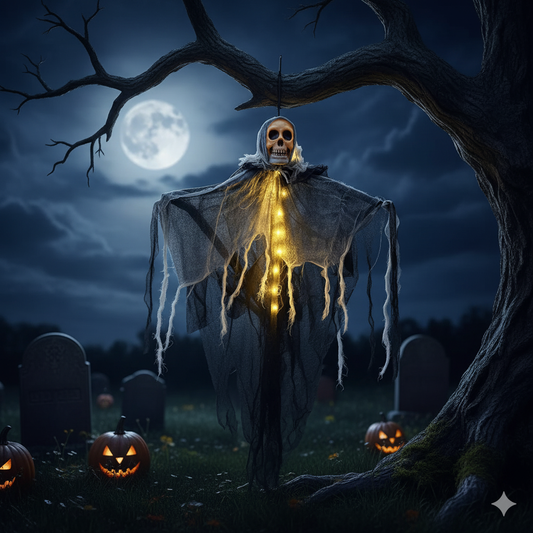 Wiedźma Led - Dekoracja Halloweenowa W Stylu Wiedźmy Z Lampą Led